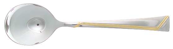 Golden Era (Stainless-Gold Accent) Round Bowl Soup Spoon (Gumbo)