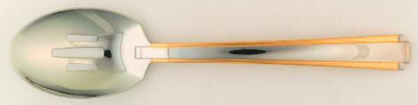 Golden Etage (Stainls, Gold Accent) Pierced Tablespoon (Serving Spoon)