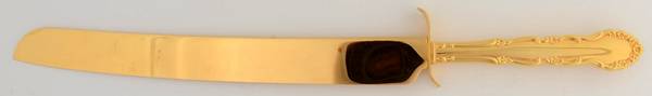 Golden Flirtation (Gold Electroplate) Wedding Cake Knife with Stainless Blade