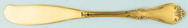 Golden Fredericksburg (Gold Electroplate) Flat Handle Butter Spreader