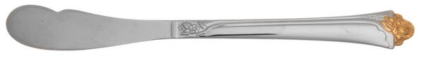 Fantasy Rose (Gold Accent) Flat Handle Butter Spreader