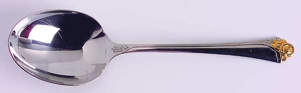 Fantasy Rose (Gold Accent) Solid Smooth Casserole Spoon
