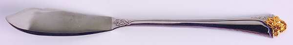 Fantasy Rose (Gold Accent) Flat Handle Master Butter Knife