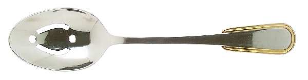 Golden Ionia (Stainless, Gold Accent) Pierced Tablespoon (Serving Spoon)