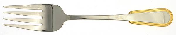 Golden Ionia (Stainless, Gold Accent) Medium Solid Cold Meat Serving Fork
