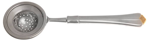 Golden Juilliard (Stainless, Gold Accent) Tea Strainer Overcup Serving-Stainless Bowl HC