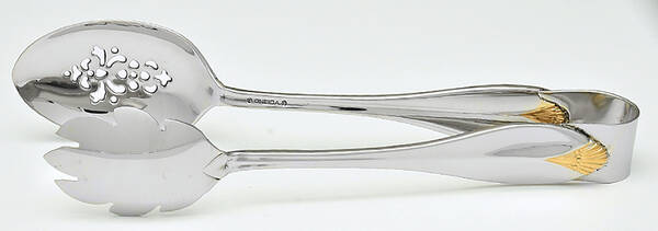 Golden Kingswood (Stainless, Gold Accent) Ice Serving Tongs Large HC