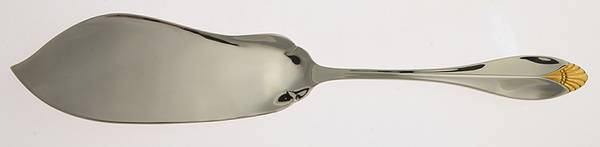 Golden Kingswood (Stainless, Gold Accent) Large Solid Fish Server