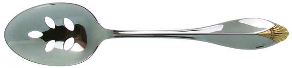 Golden Kingswood (Stainless, Gold Accent) Pierced Tablespoon (Serving Spoon)