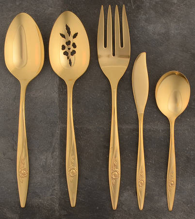 Golden Lasting Rose (Gold Electroplate) 5 Piece Hostess Set
