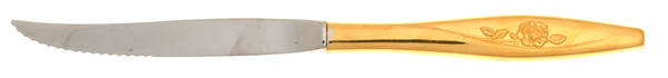 Golden Lasting Rose (Gold Electroplate) Individual Steak Knife Hollow Handle