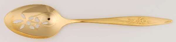 Golden Lasting Rose (Gold Electroplate) Pierced Tablespoon (Serving Spoon)