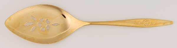 Golden Lasting Rose (Gold Electroplate) Pierced All Stainless Pie Server