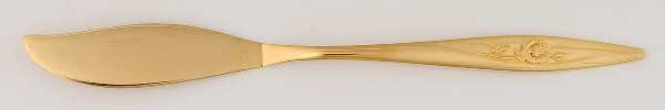 Golden Lasting Rose (Gold Electroplate) Flat Handle Master Butter Knife