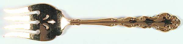 Golden Modern Baroque (Gold Electroplated) Medium Solid Cold Meat Serving Fork