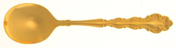 Golden Modern Baroque (Gold Electroplated) Round Bowl Soup Spoon (Gumbo)