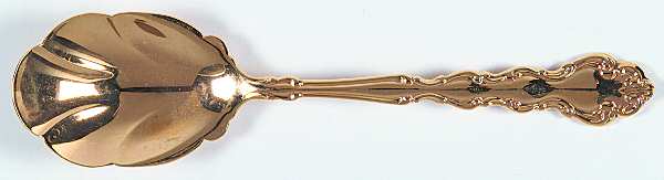 Golden Modern Baroque (Gold Electroplated) Sugar Shell Spoon