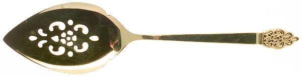 Golden Nordic Crown (Gold Electroplate) Solid Pierced Pie Server