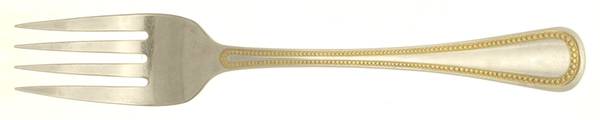 Golden Patrician (Silverplate, Gold Accent) Medium Solid Cold Meat Serving Fork