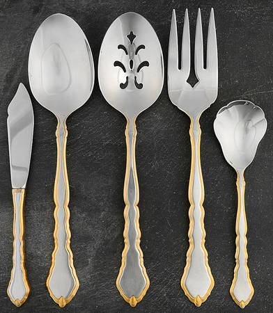 Golden Royal Chippendale (Stainless, 1987) 5 Piece Hostess Set