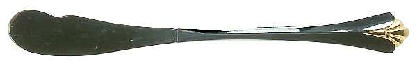 Golden Royal Flute (Stainless, Gold Accent) Flat Handle Butter Spreader