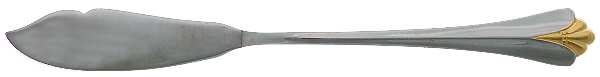 Golden Royal Flute (Stainless, Gold Accent) Flat Handle Master Butter Knife