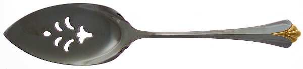 Golden Royal Flute (Stainless, Gold Accent) Pierced All Stainless Pie Server