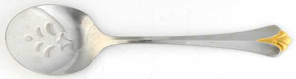 Golden Royal Flute (Stainless, Gold Accent) Large Solid Jelly Server