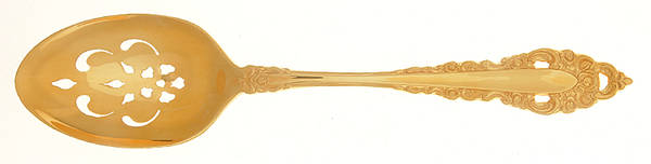 Golden Royal Grandeur (Gold Electroplate, 1975) Pierced Tablespoon (Serving Spoon)