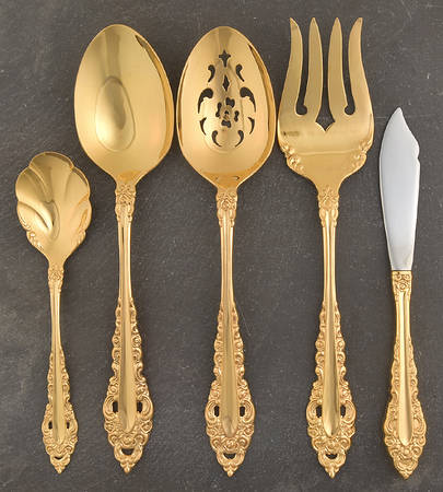Golden Royal Grandeur (Gold Electroplate, 1975) 5 Piece Hostess Set