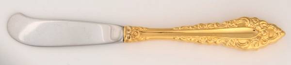 Golden Royal Grandeur (Gold Electroplate, 1975) Butter Spreader Hollow Hdl-Paddle/Stainless Blade