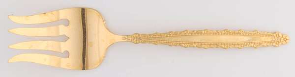 Golden Royal Lace (Gold Electroplate) Medium Solid Cold Meat Serving Fork
