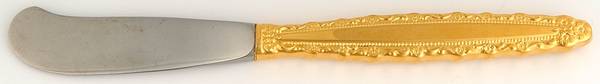 Golden Royal Lace (Gold Electroplate) Butter Spreader Hollow Hdl-Paddle/Stainless Blade