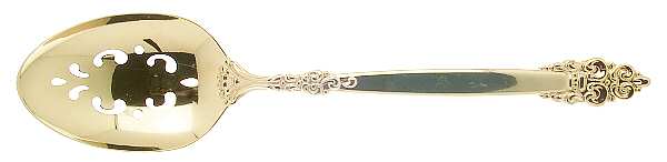 Golden Spanish Crown (Gold Electroplate) Pierced Tablespoon (Serving Spoon)