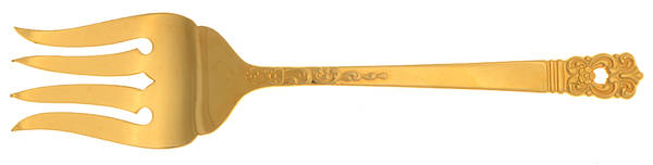 Golden Scandinavia (Gold Electroplate) Medium Solid Cold Meat Serving Fork