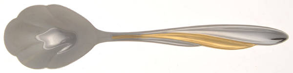 Golden Shoreline (Stainless, Gold Accent) Sugar Shell Spoon