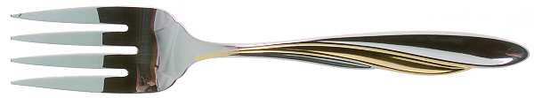 Golden Shoreline (Stainless, Gold Accent) Medium Solid Cold Meat Serving Fork