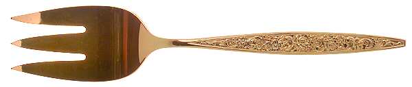 Golden Tangier (Gold Electroplate) Medium Solid Cold Meat Serving Fork