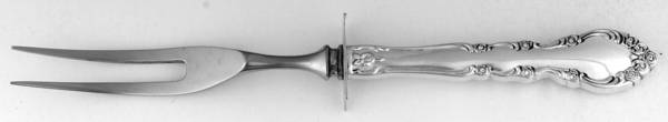 Grandeur (Sterling, 1960) Small Carving Fork W/Sterling Guard