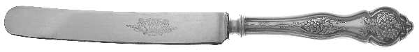 Grape-Vineyard (Variation, Silverplate, 1906) Old French Hollow Knife with Bolster