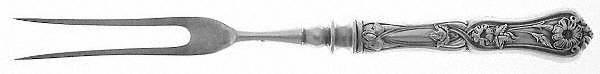 Grenoble-Gloria (Silverplate, 1906) Small Steak Carving Fork with Stainless Prongs