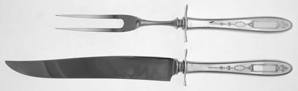 Grosvenor (Silverplate, 1921, No Monograms) Small Stainless Blade 2-Piece Steak Carving Set