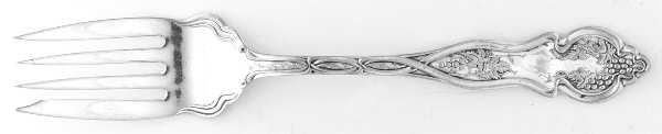 Grape-Vineyard (Non Variation, Silverplate, 1906) Medium Solid Cold Meat Serving Fork