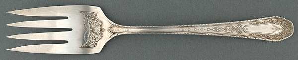 Hampton Court (Silverplate, 1926, Wreath) Medium Solid Cold Meat Serving Fork