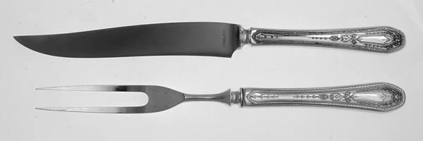Hampton Court (Silverplate, 1926, Wreath) Small Stainless Blade 2-Piece Steak Carving Set