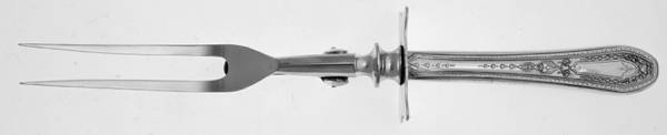Hampton Court (Silverplate, 1926, Wreath) Small Steak Carving Fork with Stainless Prongs