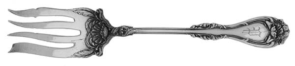 Hanover (Silverplate, 1901) Monogram Medium Solid Cold Meat Serving Fork