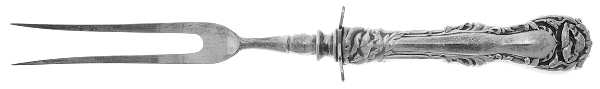 Hanover (Silverplate, 1901) Small Steak Carving Fork with Stainless Prongs