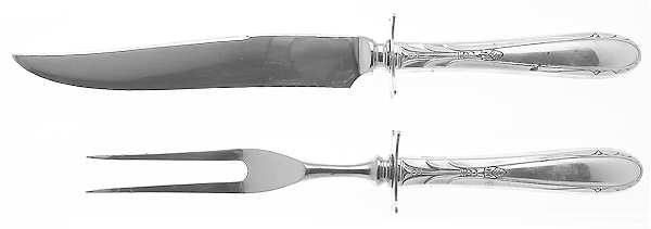 Heiress (Sterling, 1942, No Monograms) Small Stainless Blade 2-Piece Steak Carving Set