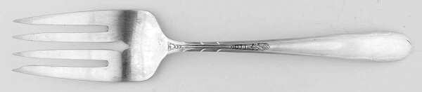 Heiress (Sterling, 1942, No Monograms) Medium Solid Cold Meat Serving Fork